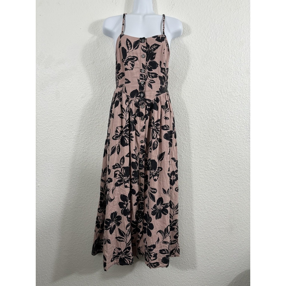 Free People Dress Womens XS The Perfect Sundress Linen Viscose Floral Summer